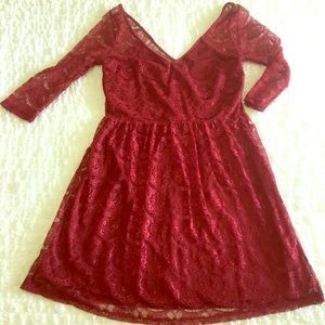 Jessica Simpson Red Lace Cocktail Dress